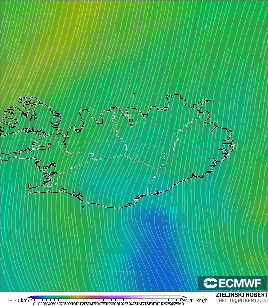 ECMWF IFS 0.25° modelo - Islandia, Viento a 300 hPa (corriente en chorro)