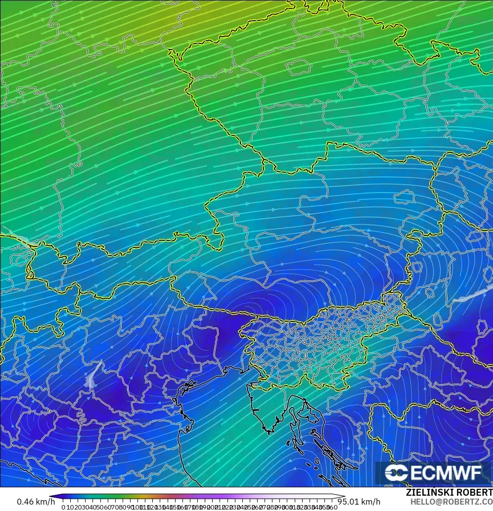 ECMWF IFS 0.25° modelo - Austria, Viento a 300 hPa (corriente en chorro)