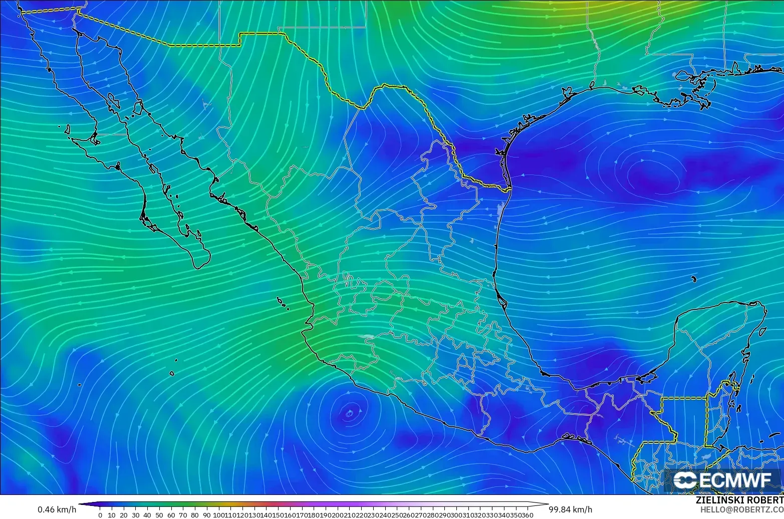 ECMWF IFS 0.25° modelo - México, Viento a 300 hPa (corriente en chorro)