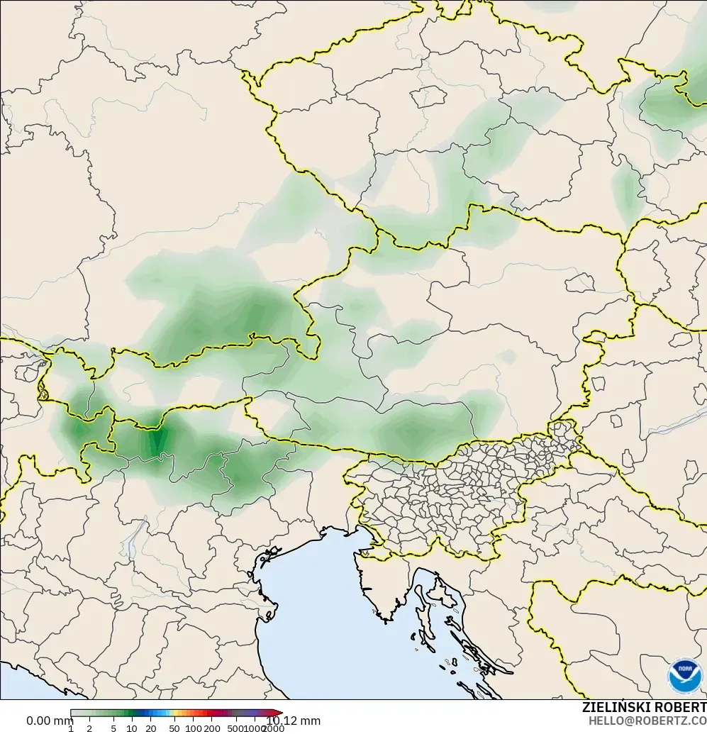 GFS modelo - Austria, Acumulación de precipitación