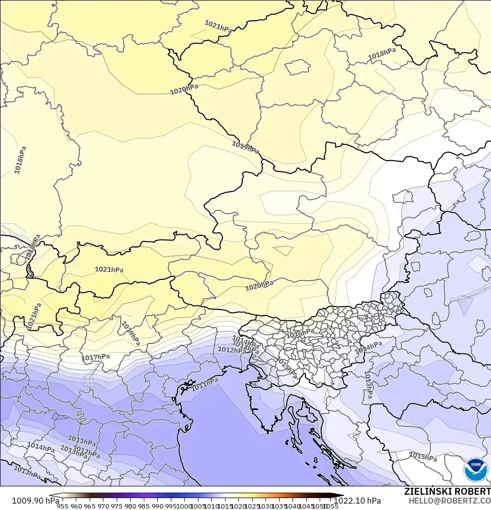 GFS modelo - Austria, Presión