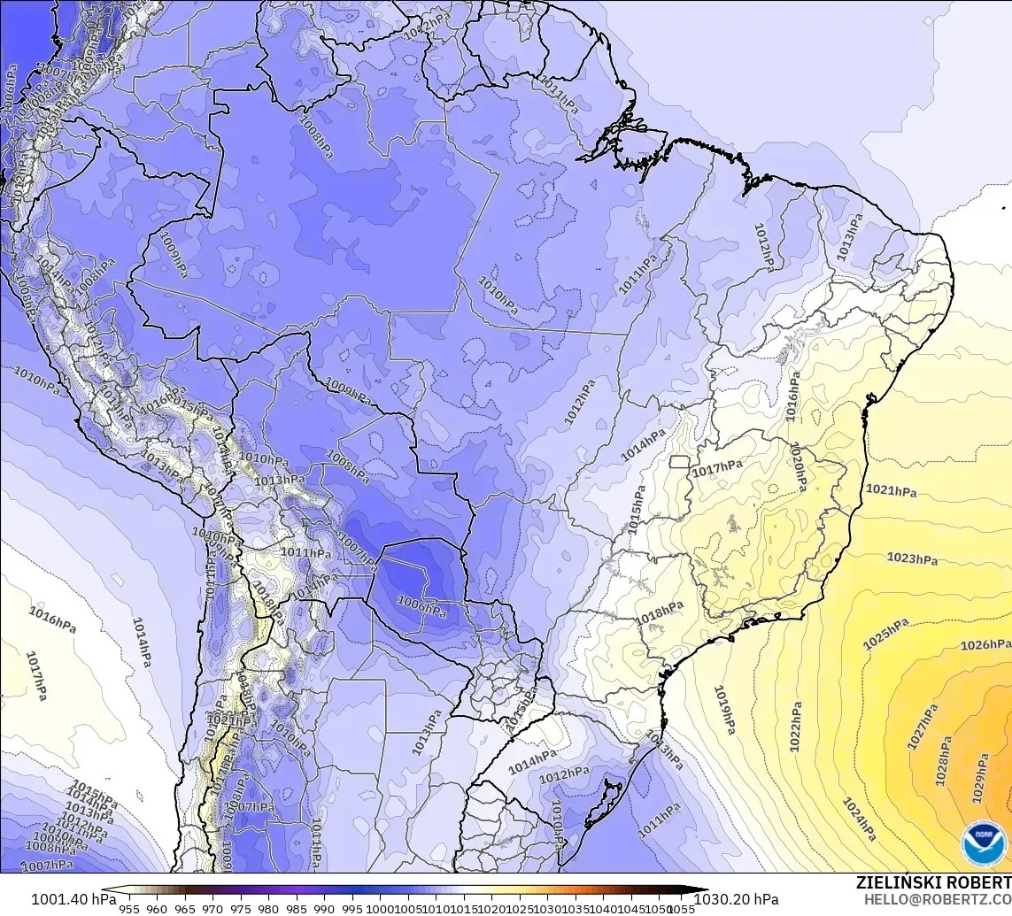 GFS modelo - Brasil, Presión