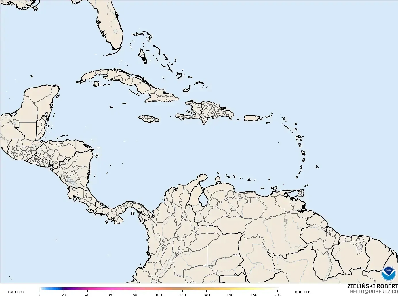 GFS modelo - Caribe, Profundidad de nieve