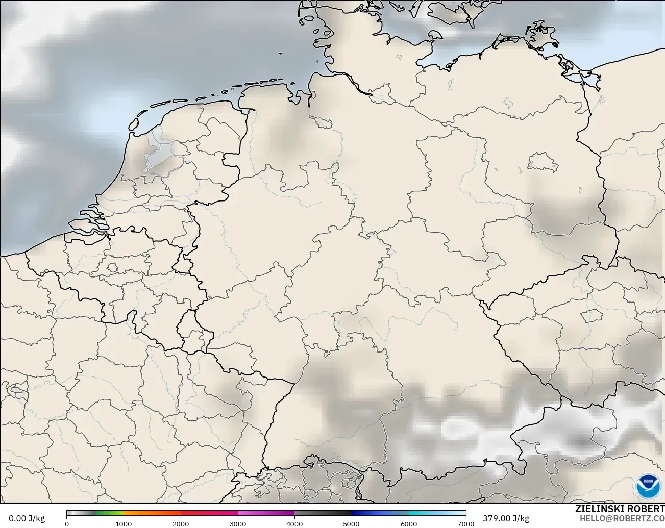 GFS modelo - Alemania, CAPE