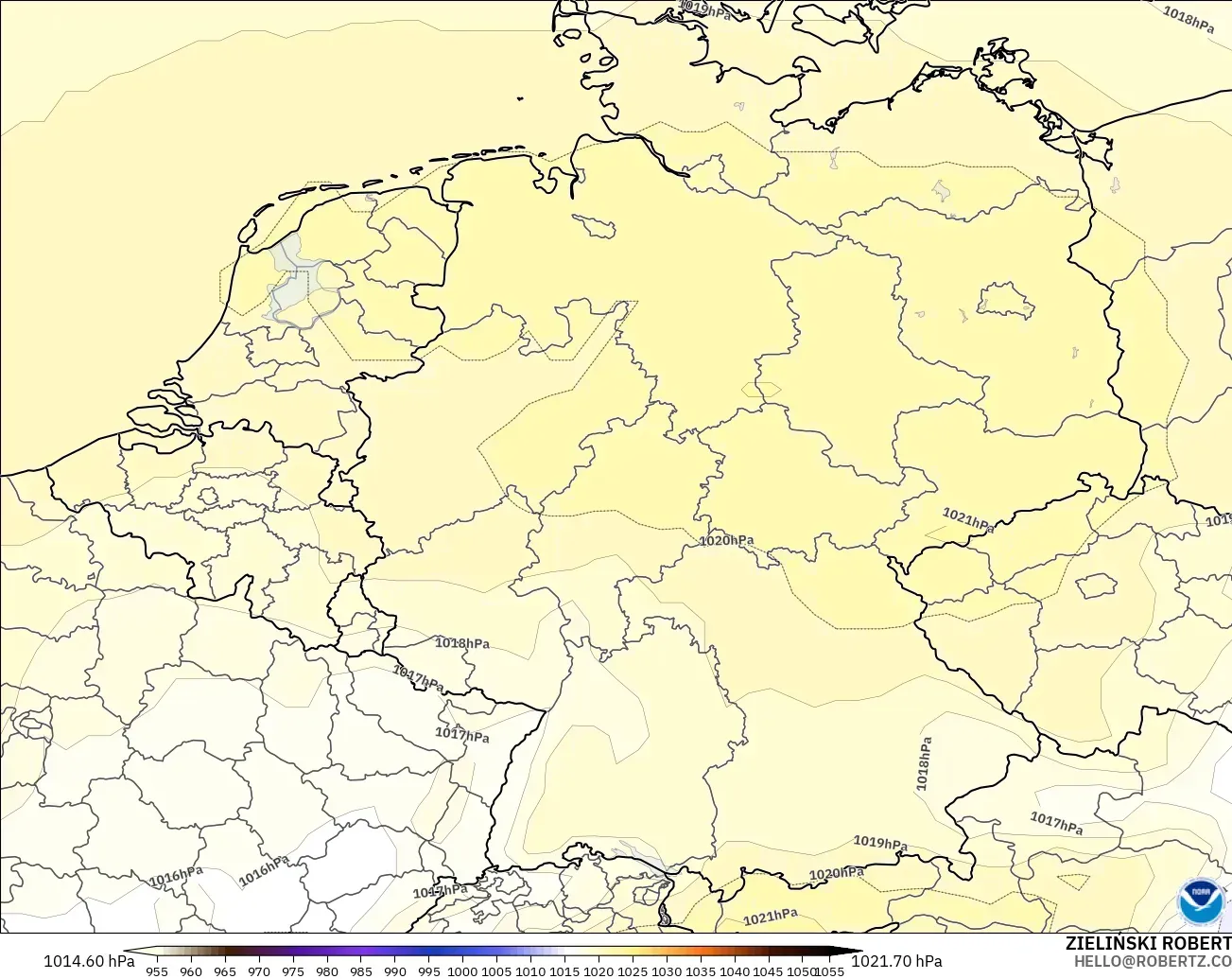 GFS modelo - Alemania, Presión