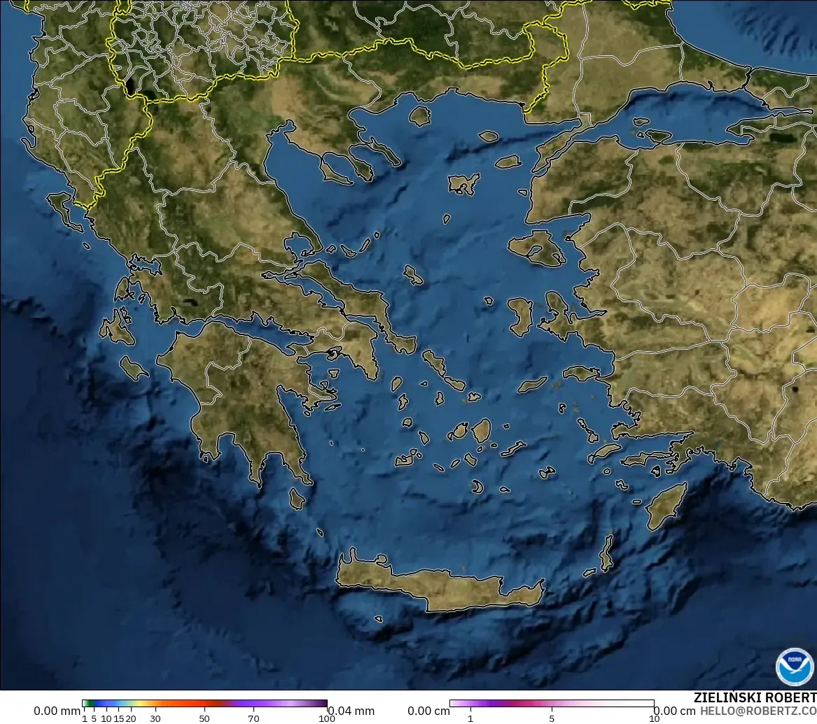 GFS modelo - Grecia, Precipitación, nubes y presión