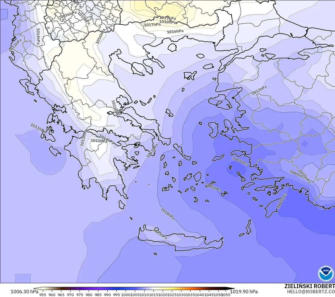 GFS modelo - Grecia, Presión