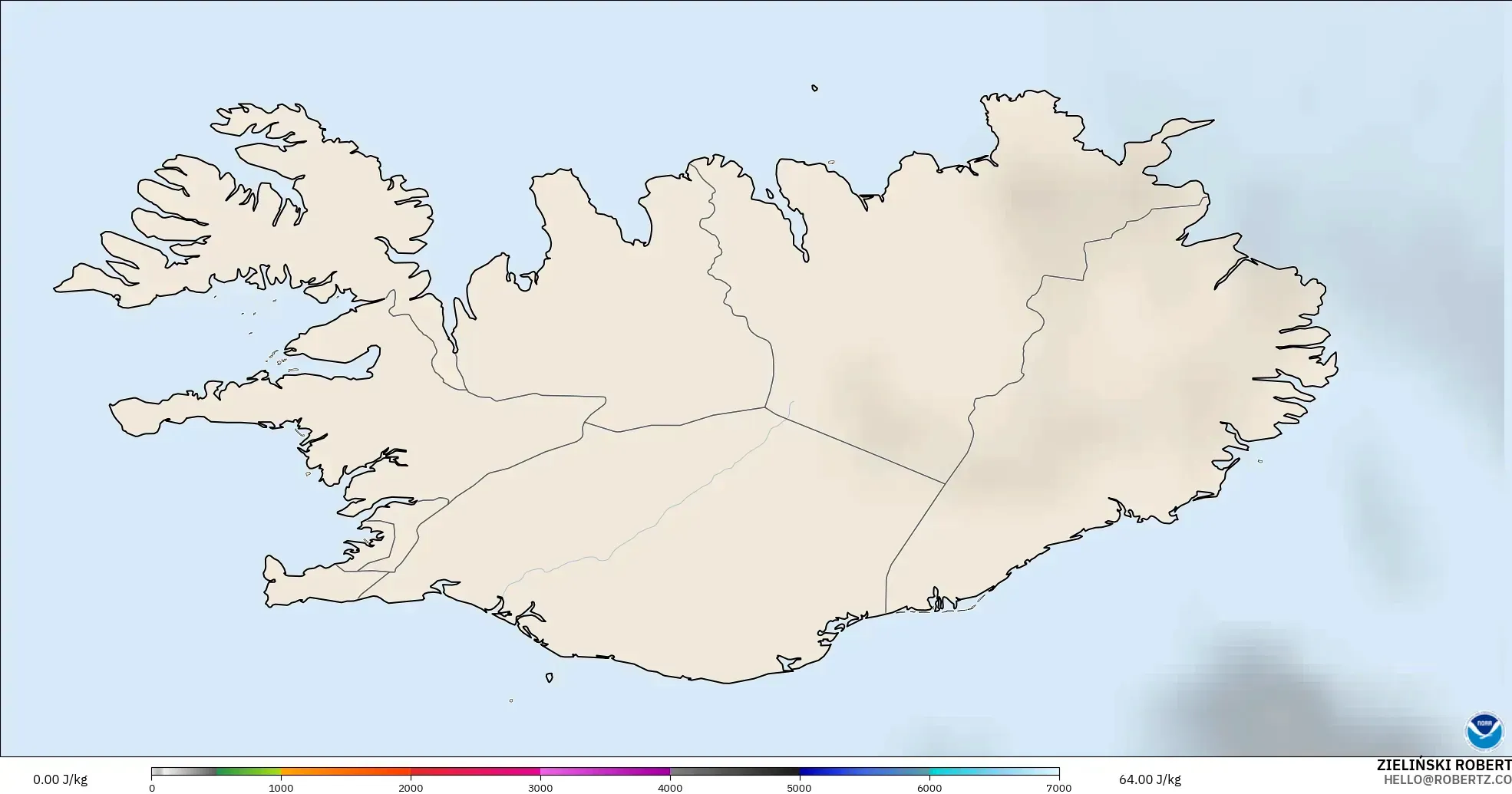 GFS modelo - Islandia, CAPE