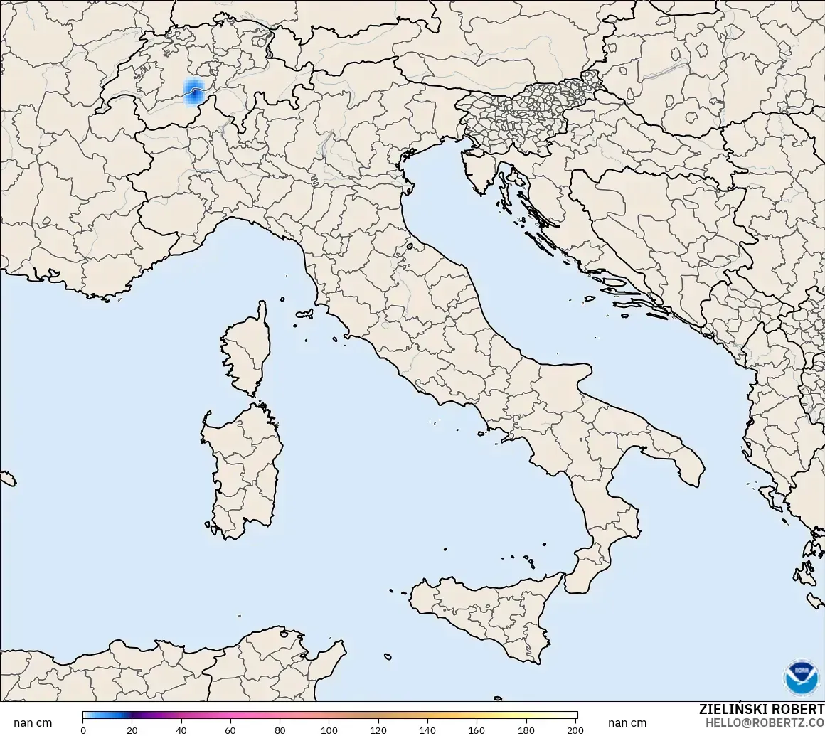 GFS modelo - Italia, Profundidad de nieve