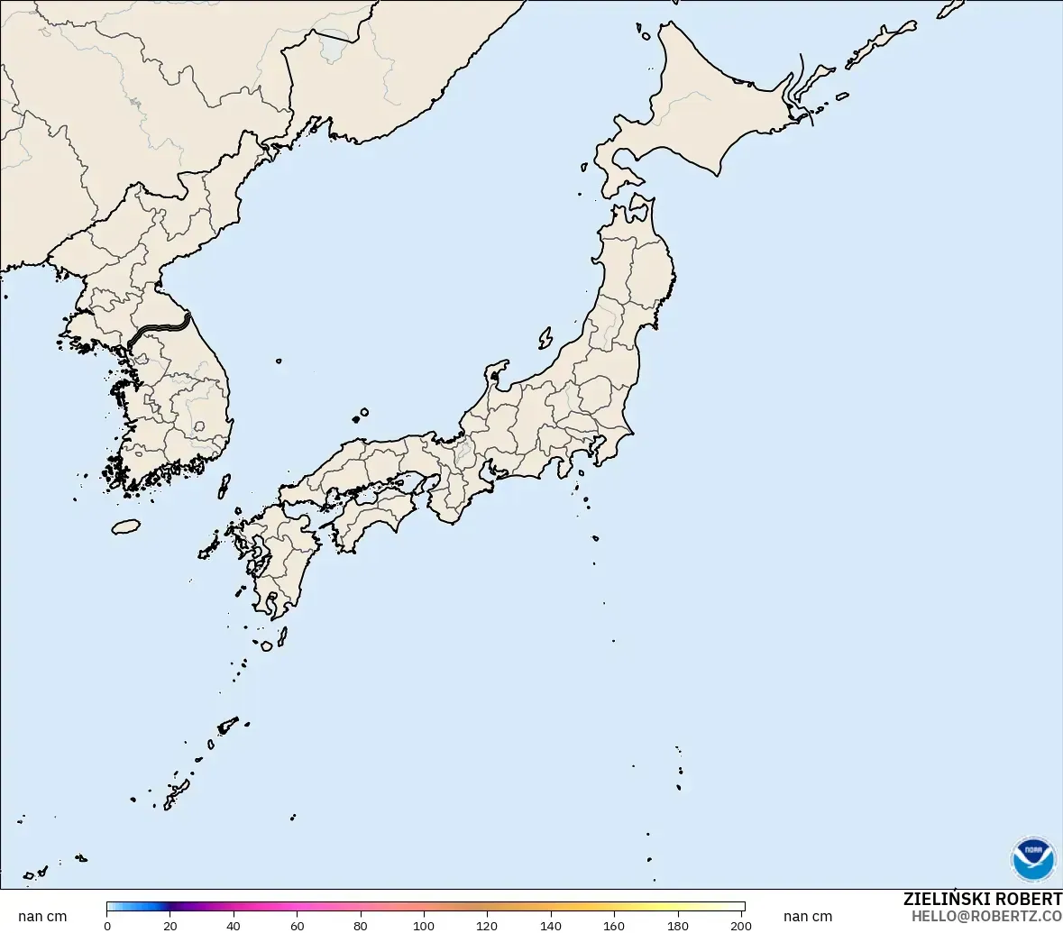 GFS modelo - Japón, Profundidad de nieve