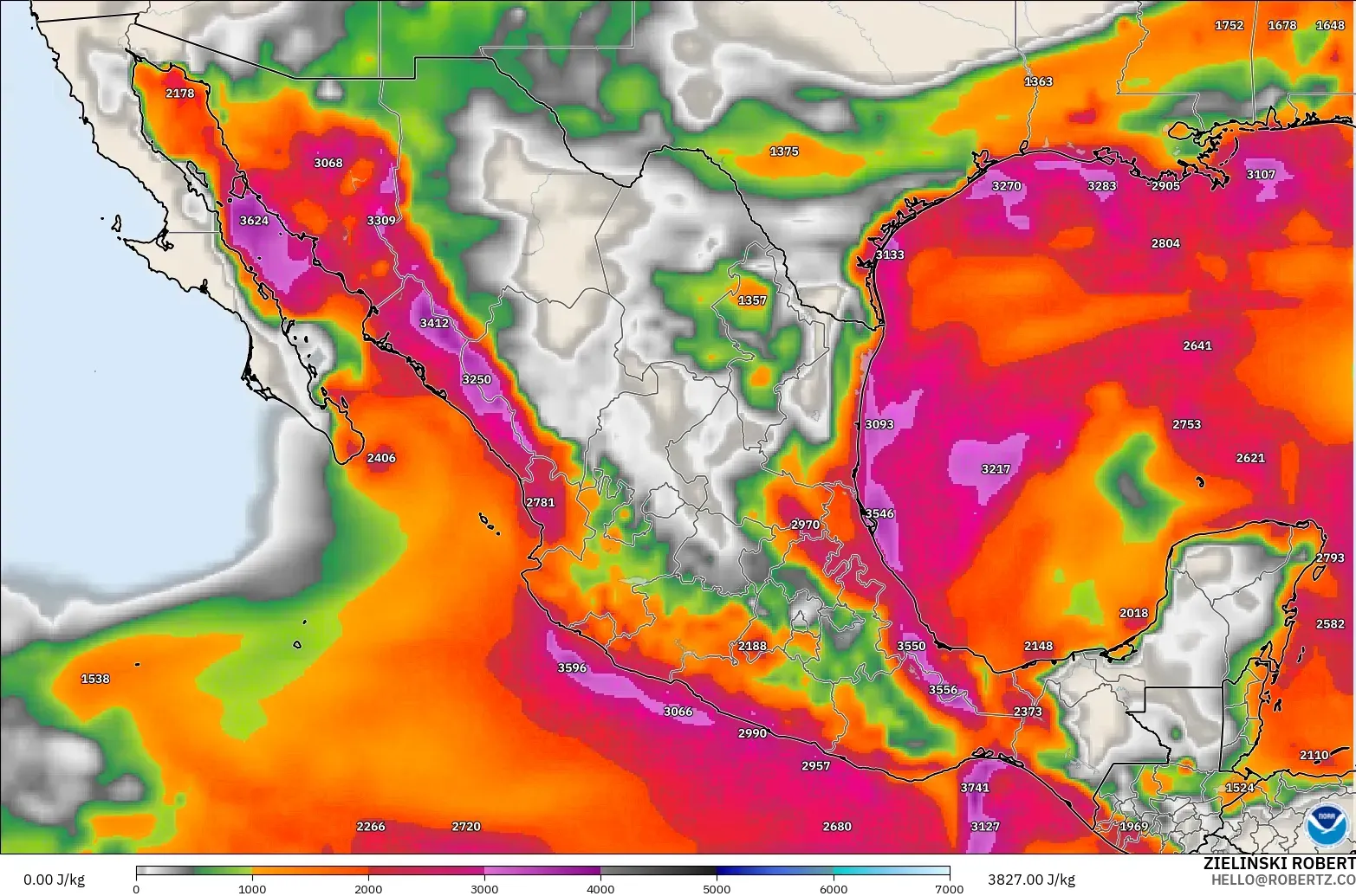 GFS modelo - México, CAPE