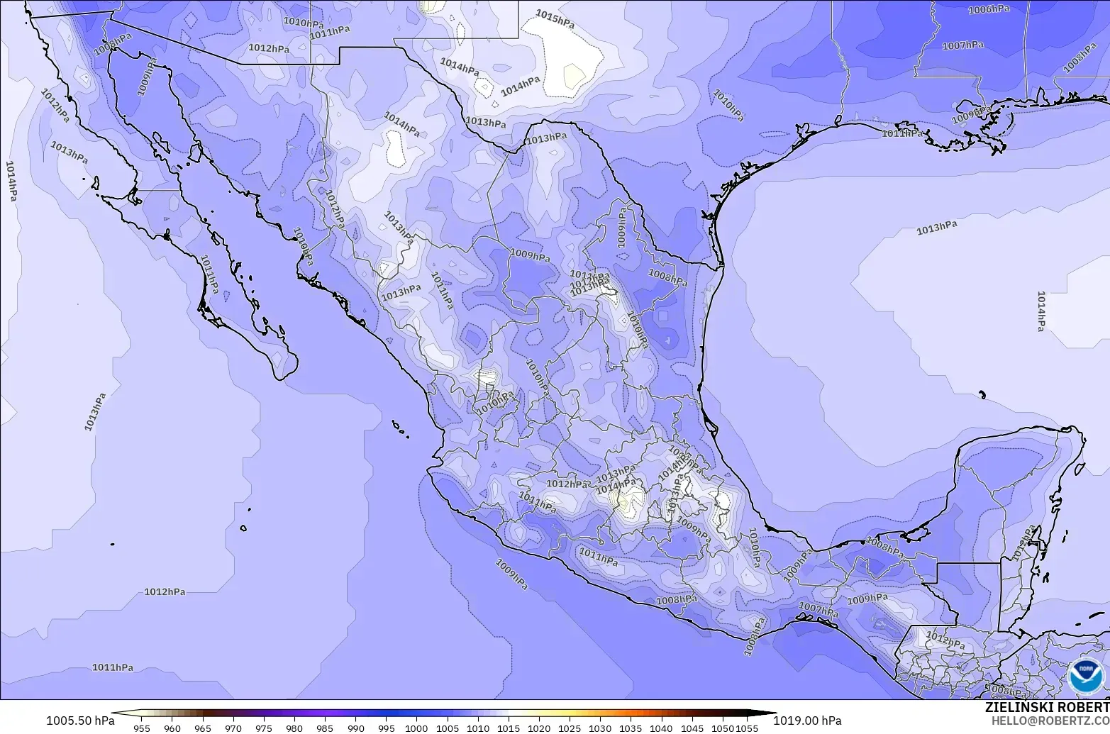 GFS modelo - México, Presión