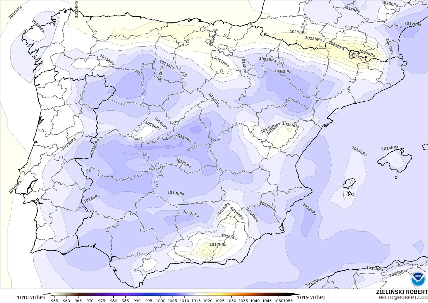 GFS modelo - España, Presión
