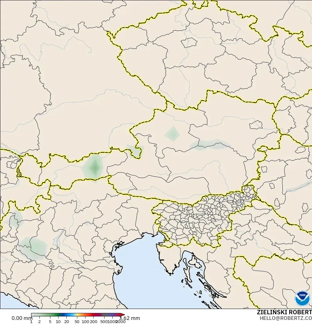 GFS modelo - Austria, Acumulación de precipitación