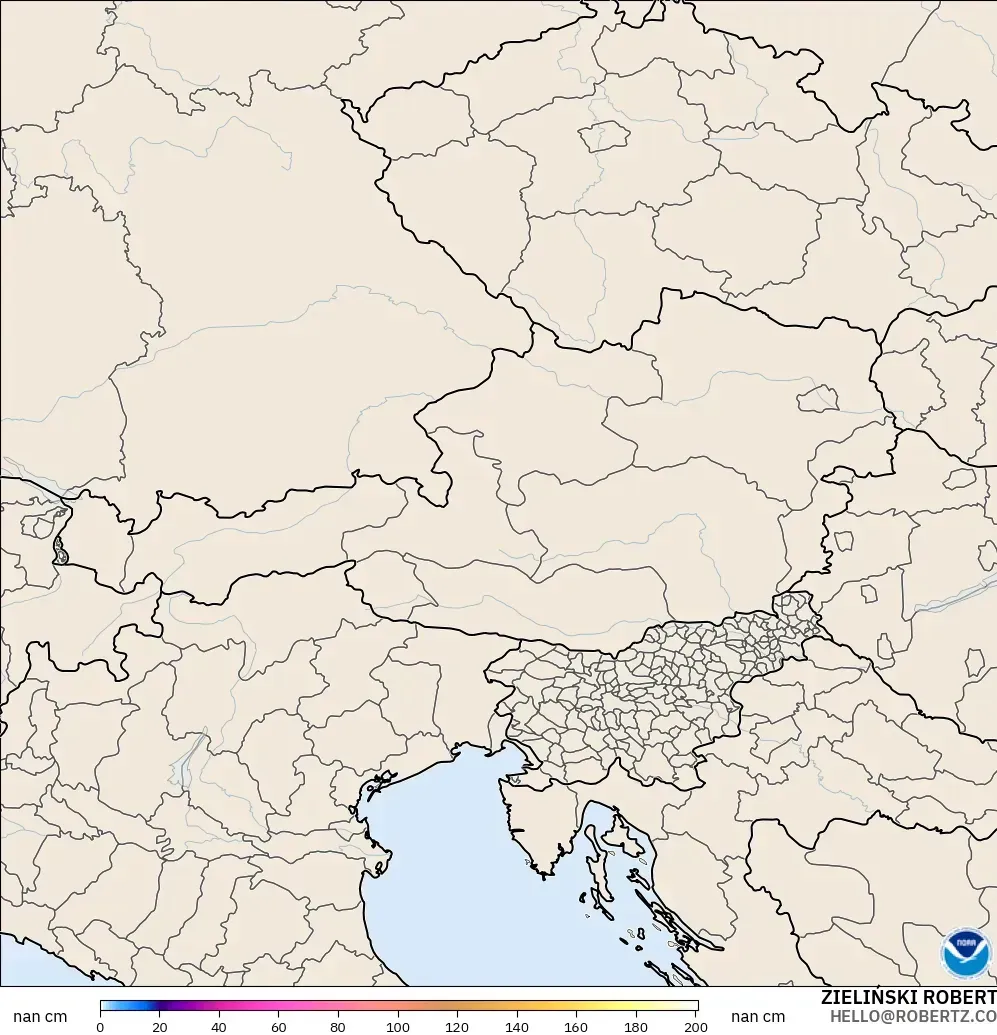 GFS modelo - Austria, Profundidad de nieve