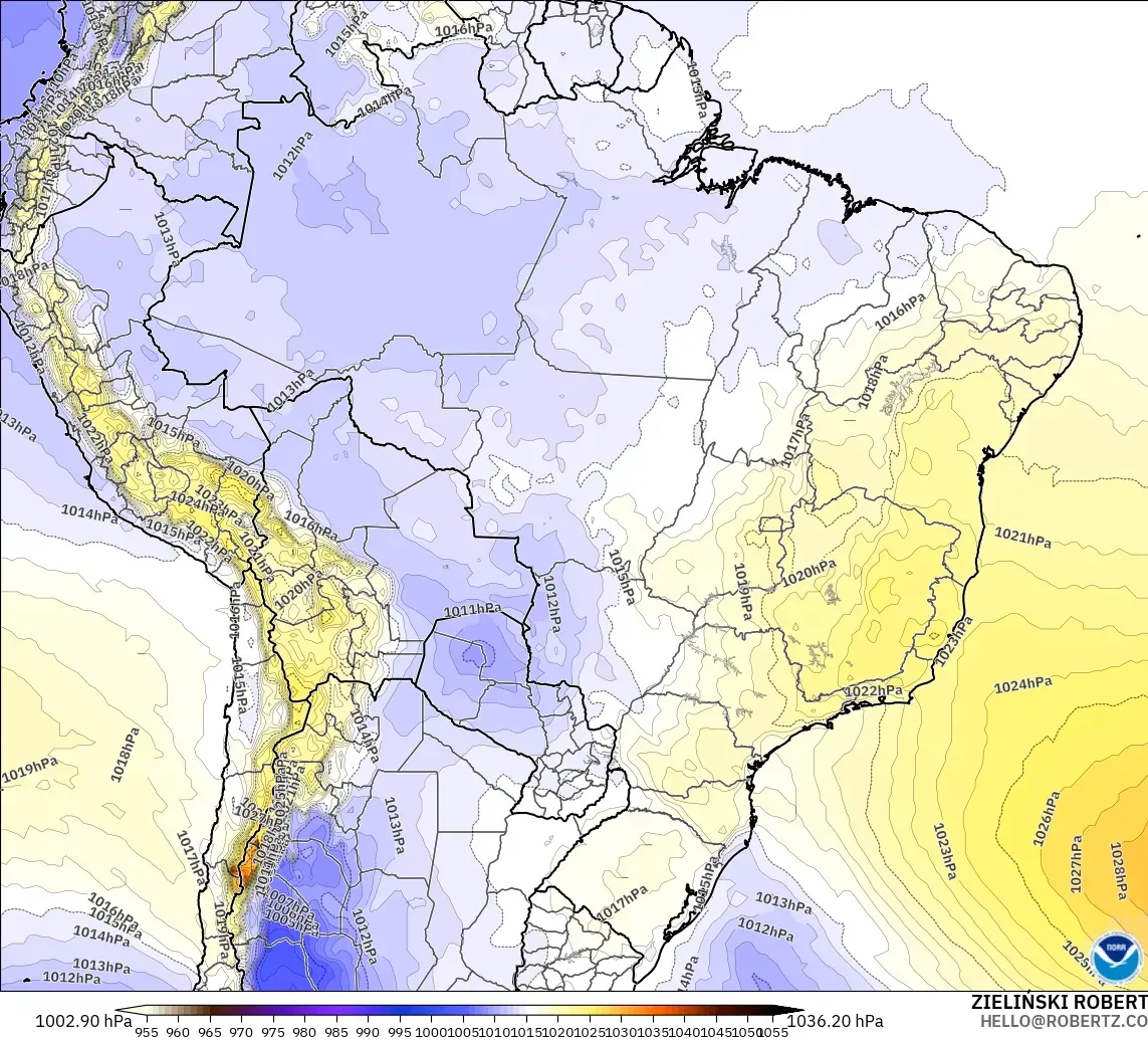 GFS modelo - Brasil, Presión