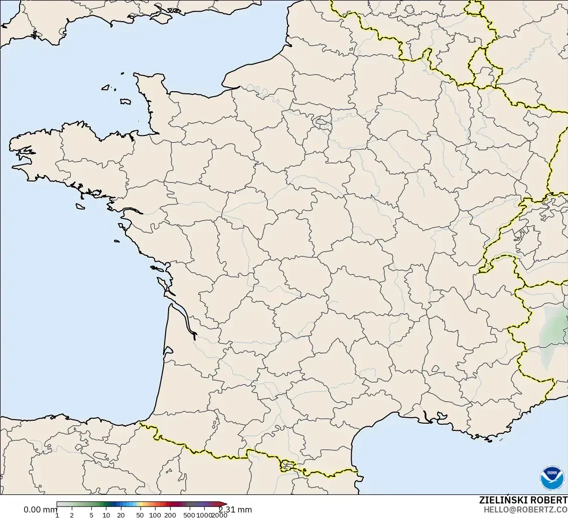 GFS modelo - Francia, Acumulación de precipitación