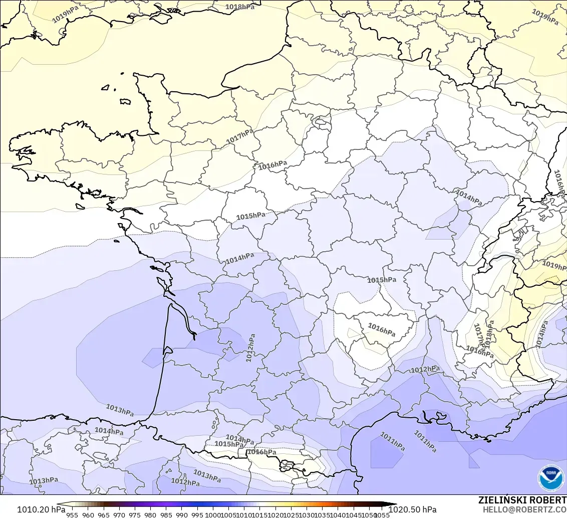 GFS modelo - Francia, Presión