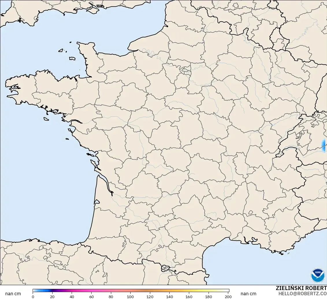GFS modelo - Francia, Profundidad de nieve