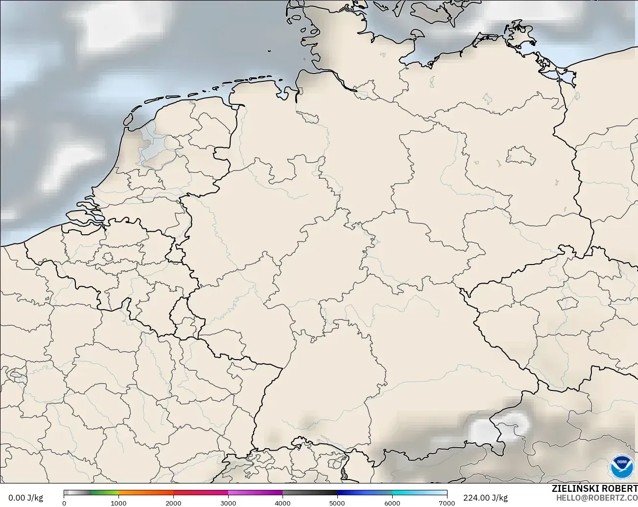 GFS modelo - Alemania, CAPE