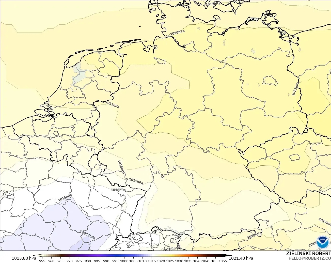 GFS modelo - Alemania, Presión
