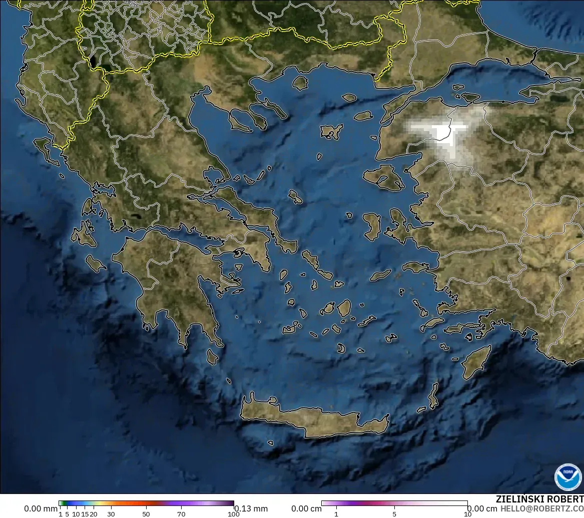 GFS modelo - Grecia, Precipitación, nubes y presión