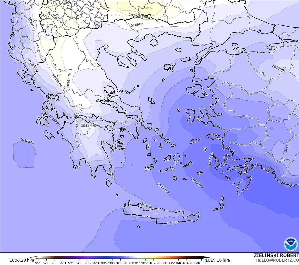 GFS modelo - Grecia, Presión