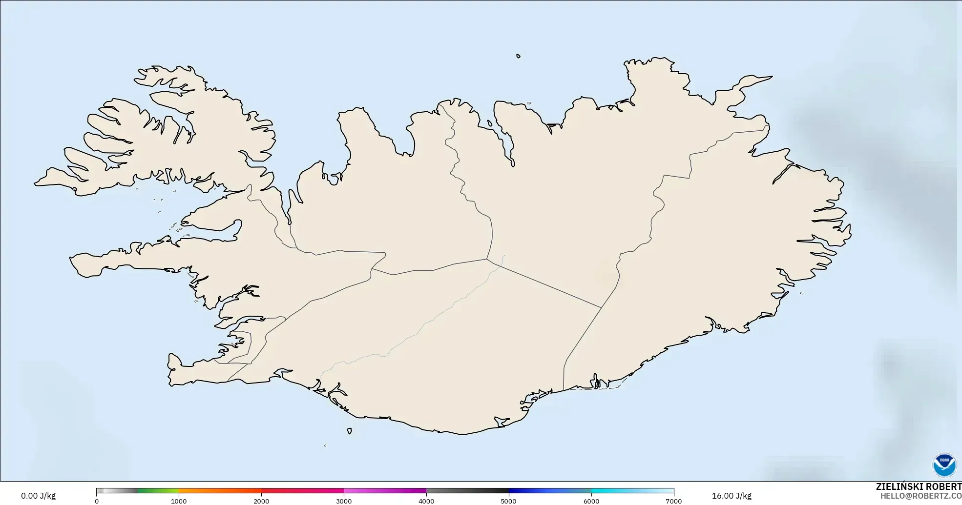GFS modelo - Islandia, CAPE