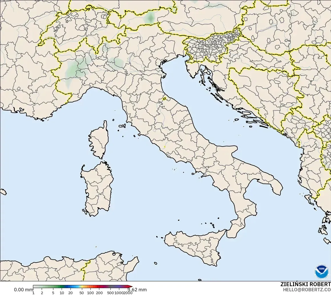 GFS modelo - Italia, Acumulación de precipitación