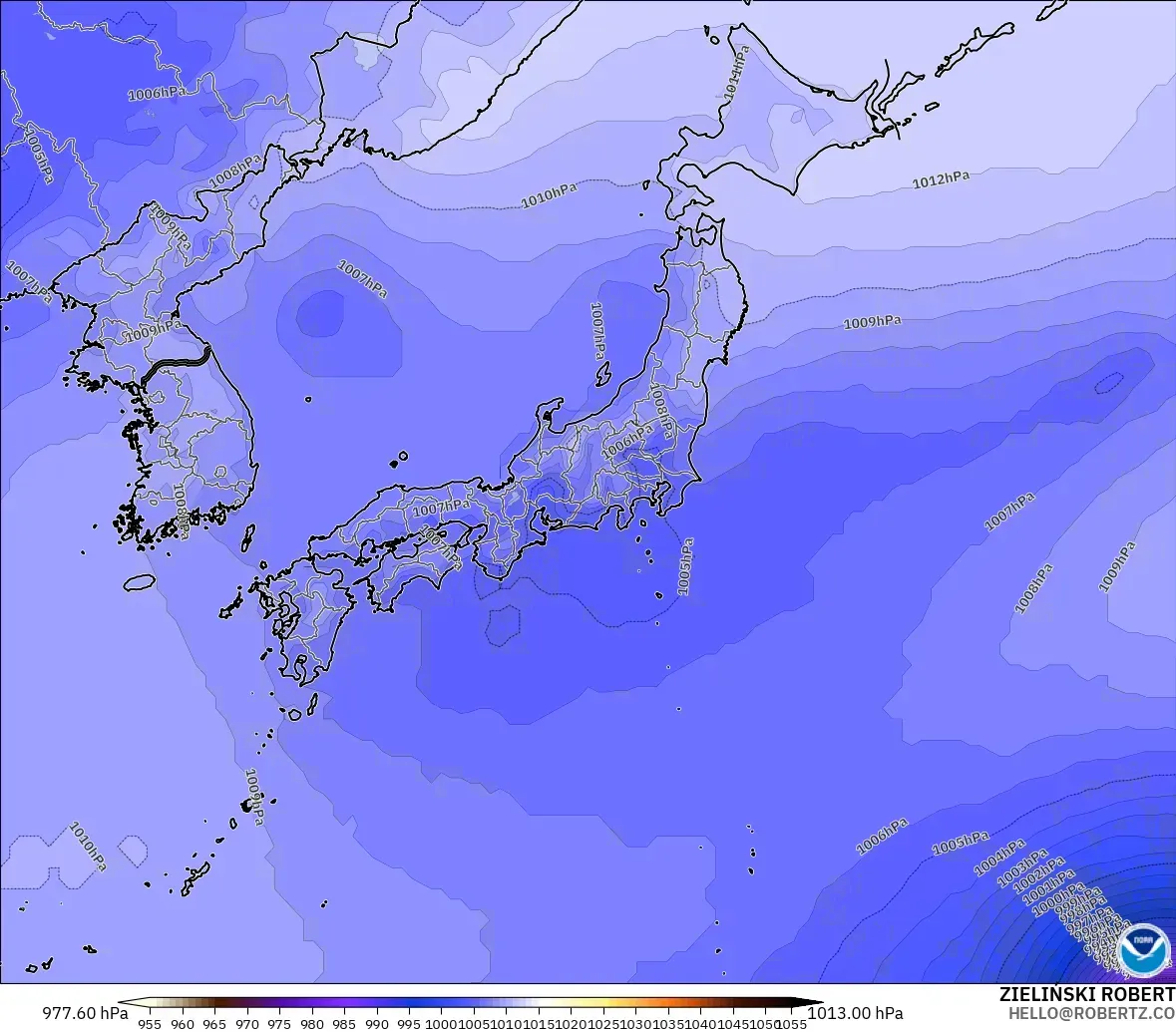 GFS modelo - Japón, Presión