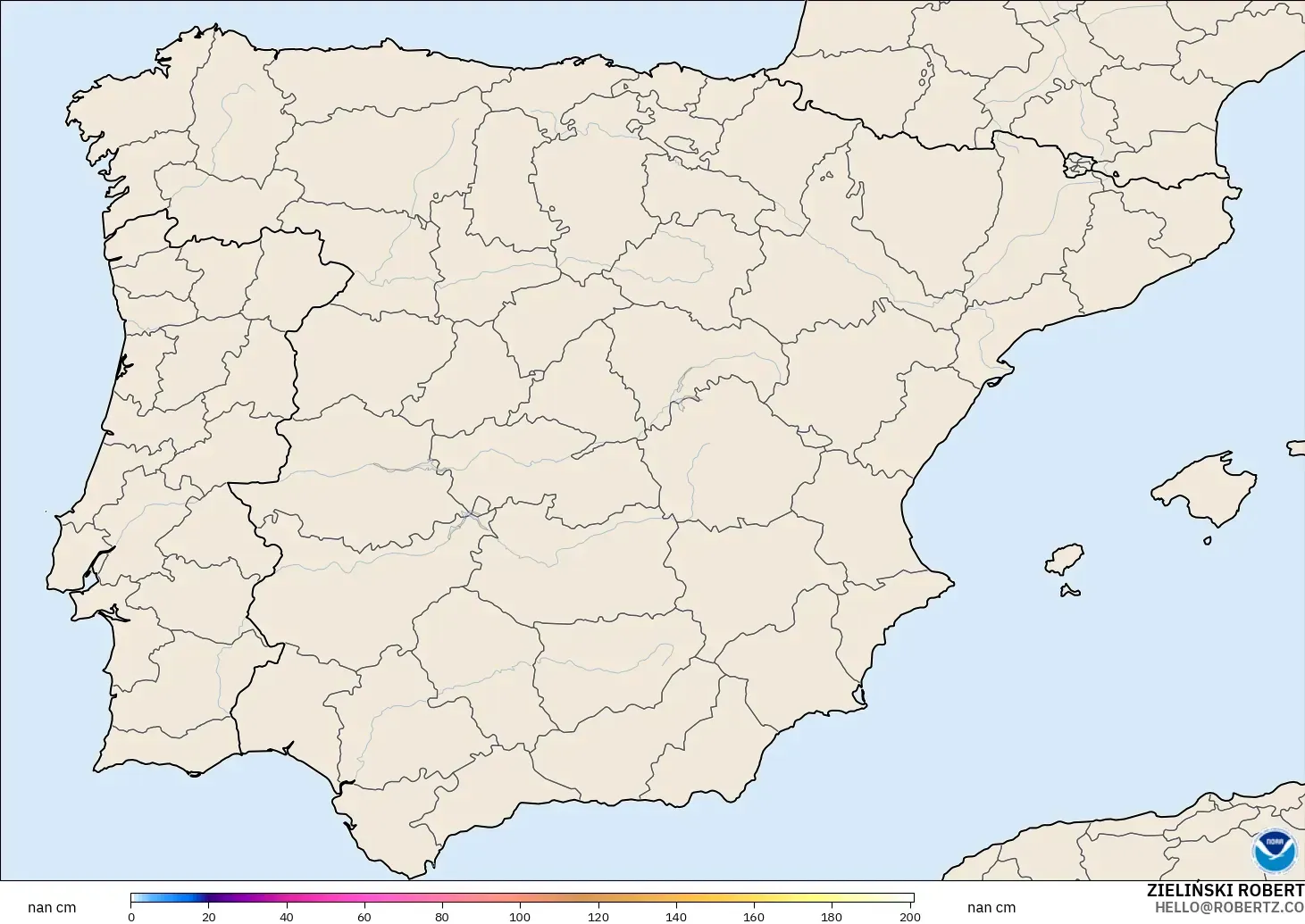 GFS modelo - España, Profundidad de nieve