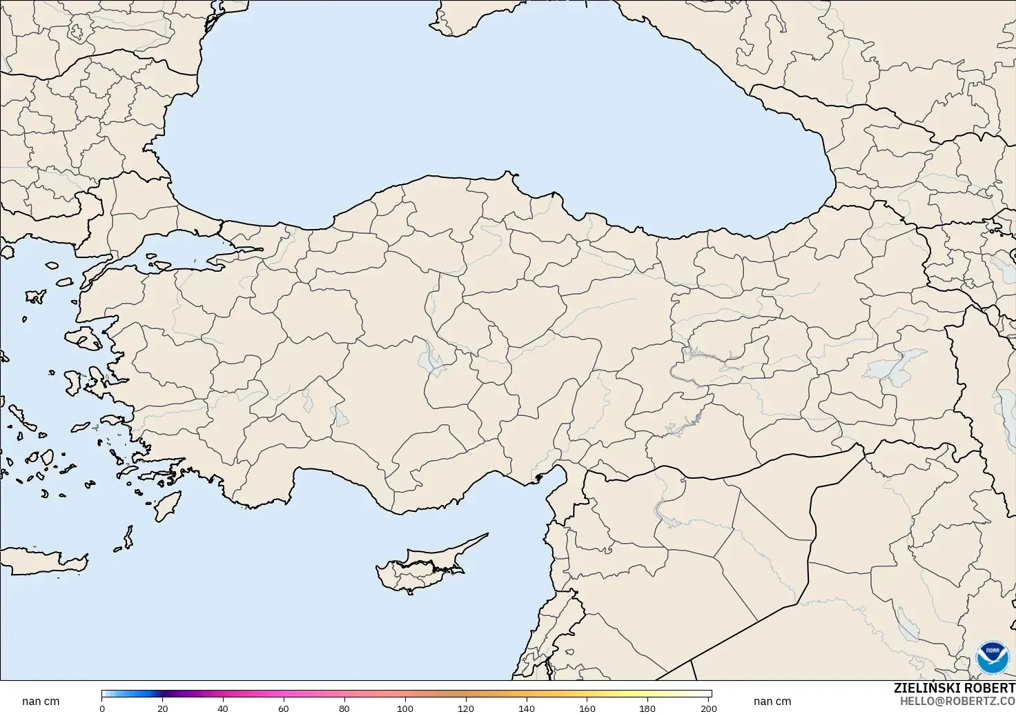 GFS modelo - Turquía, Profundidad de nieve
