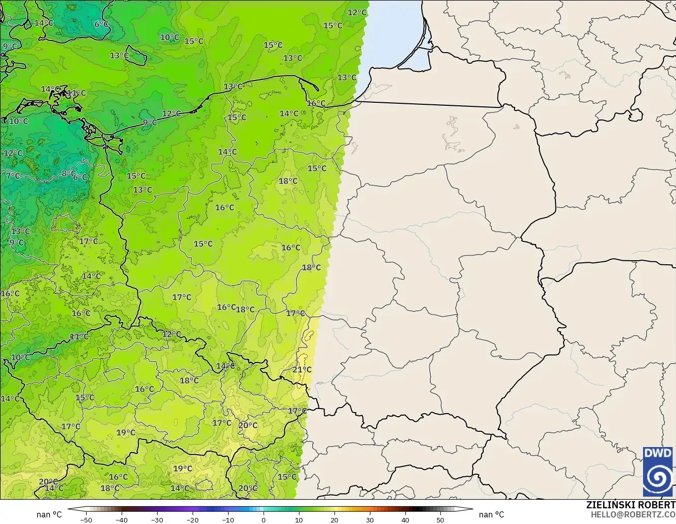ICON Alemania 2 km modelo - Polonia, Punto de rocío a 2 m