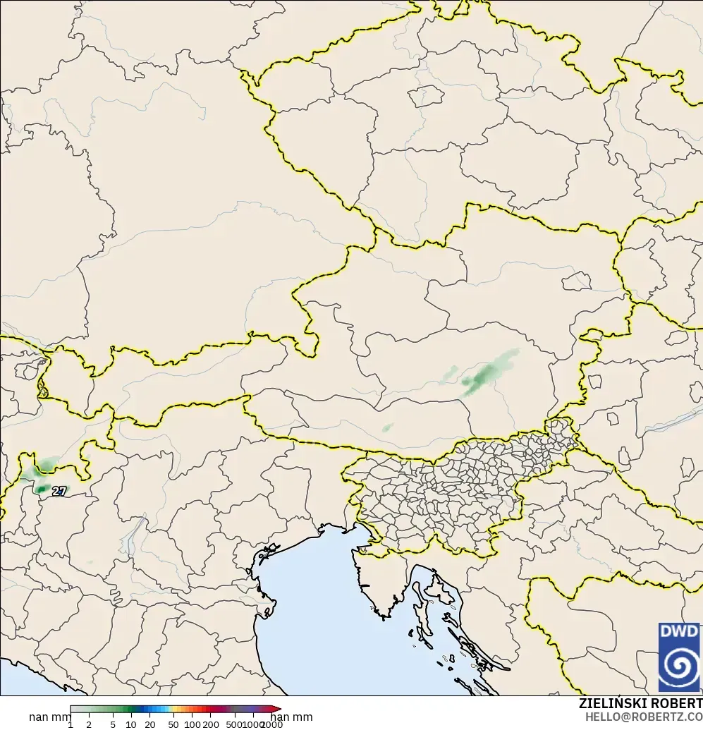 ICON Alemania 2 km modelo - Austria, Acumulación de precipitación