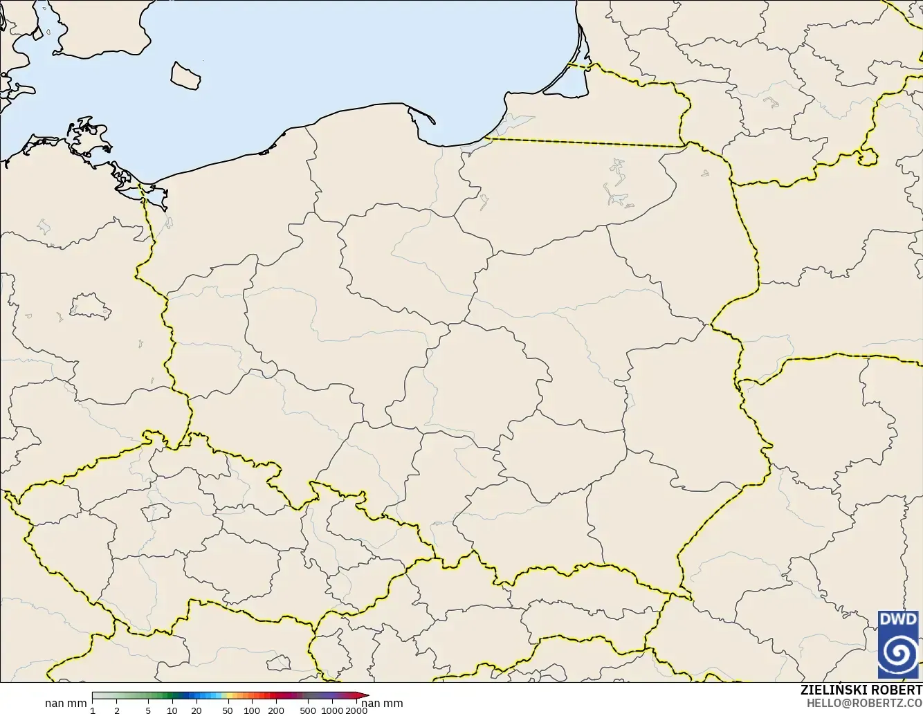 ICON Alemania 2 km modelo - Polonia, Acumulación de precipitación