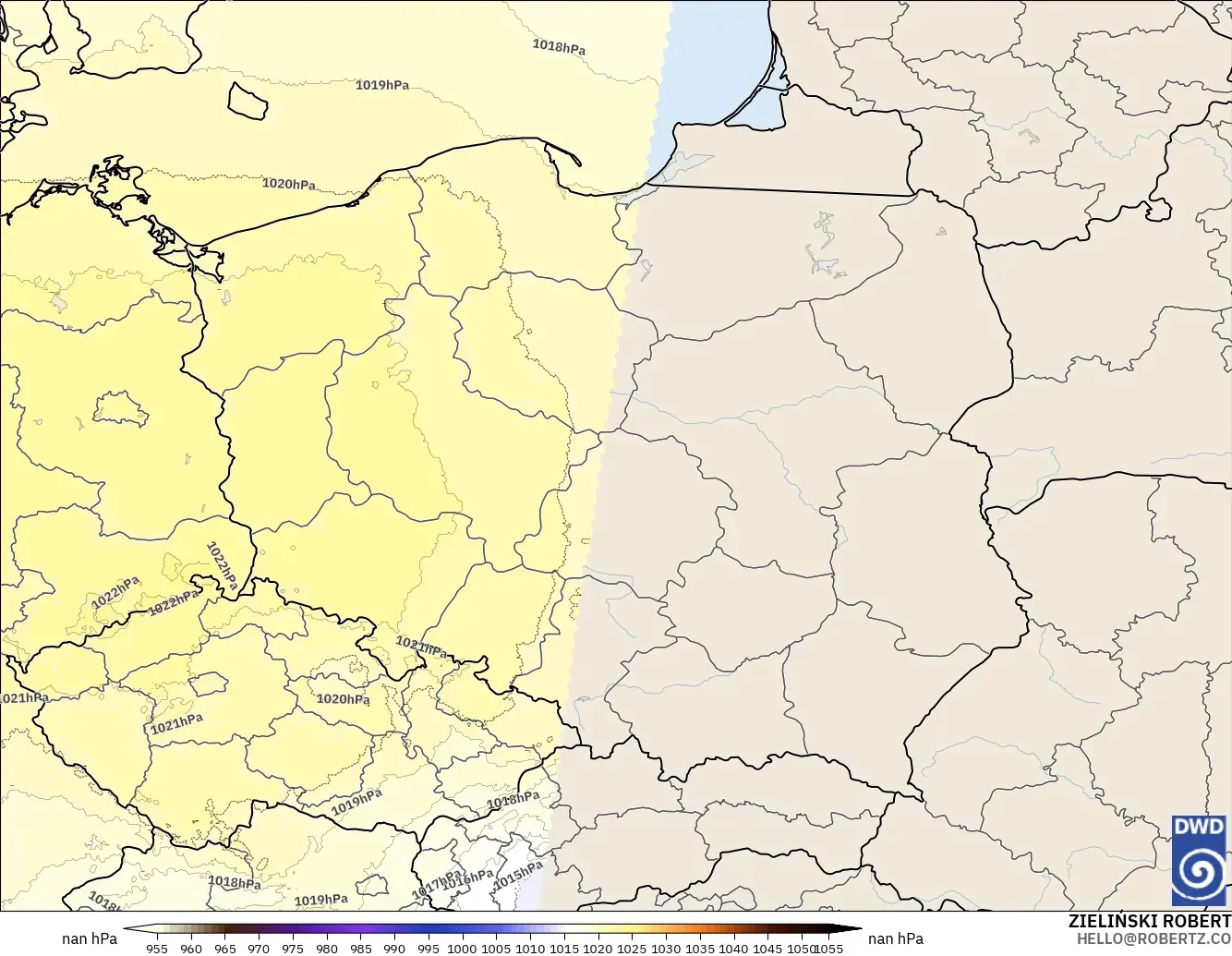 ICON Alemania 2 km modelo - Polonia, Presión