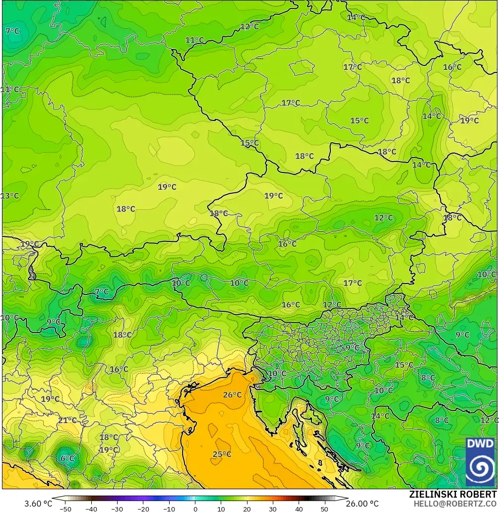 ICON modelo - Austria, Punto de rocío a 2 m