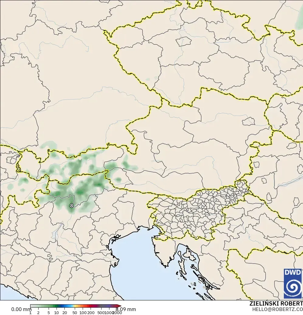 ICON modelo - Austria, Acumulación de precipitación