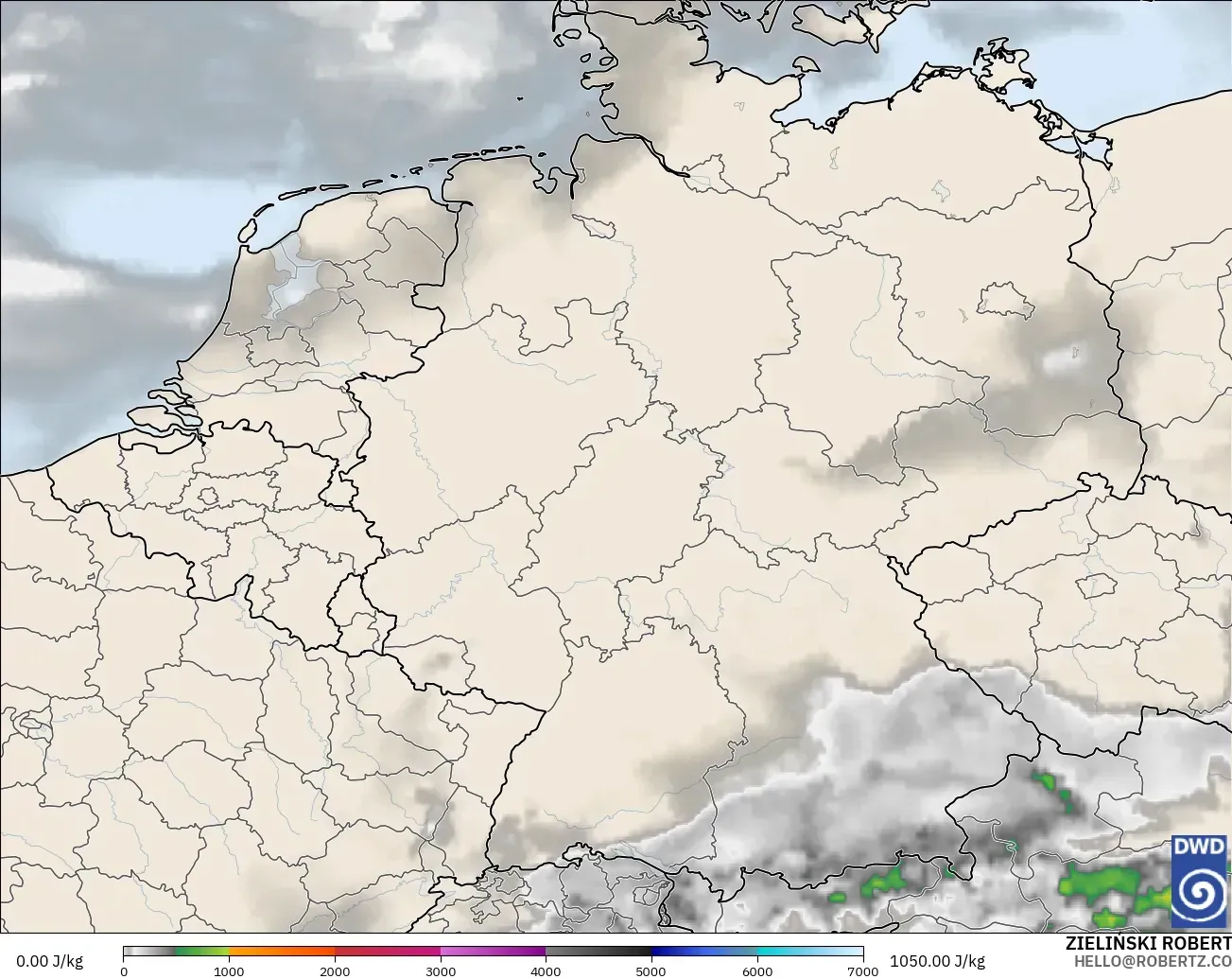 ICON modelo - Alemania, CAPE
