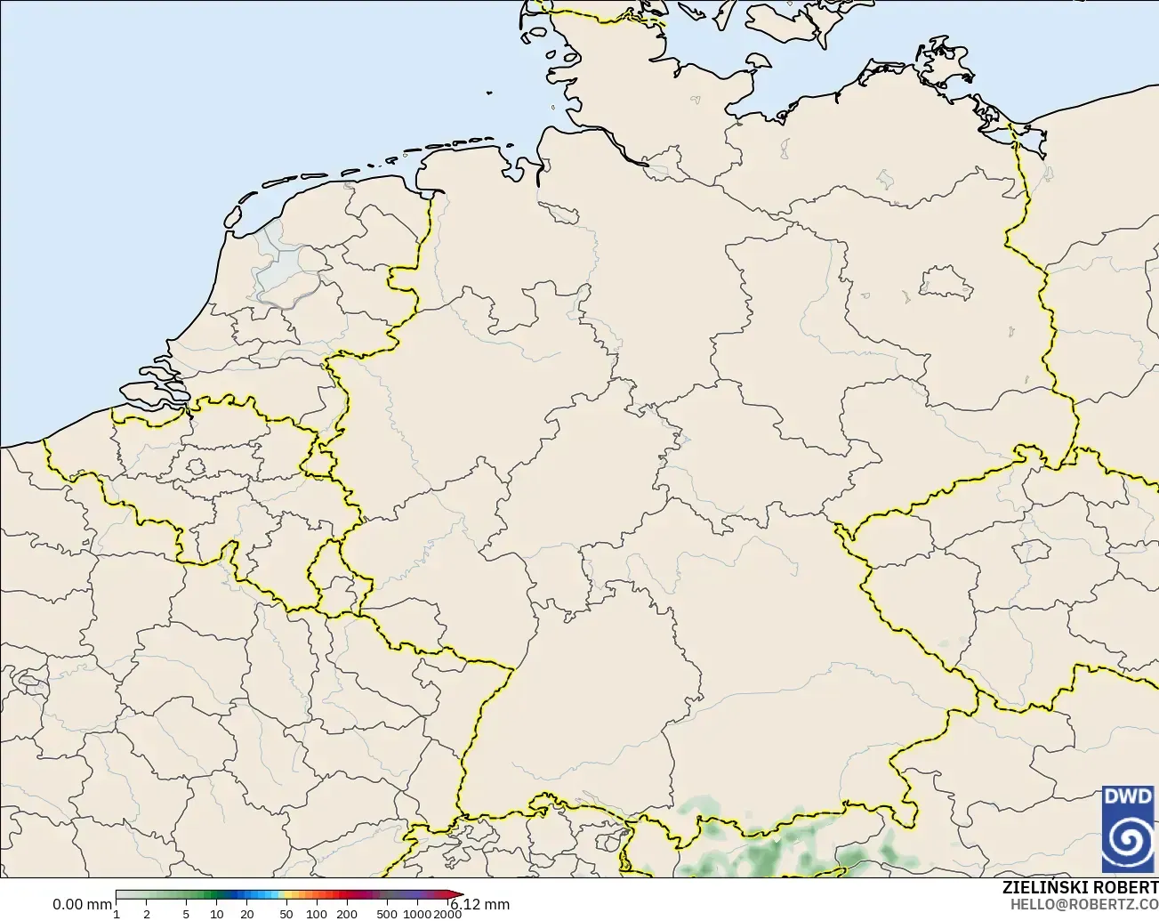 ICON modelo - Alemania, Acumulación de precipitación