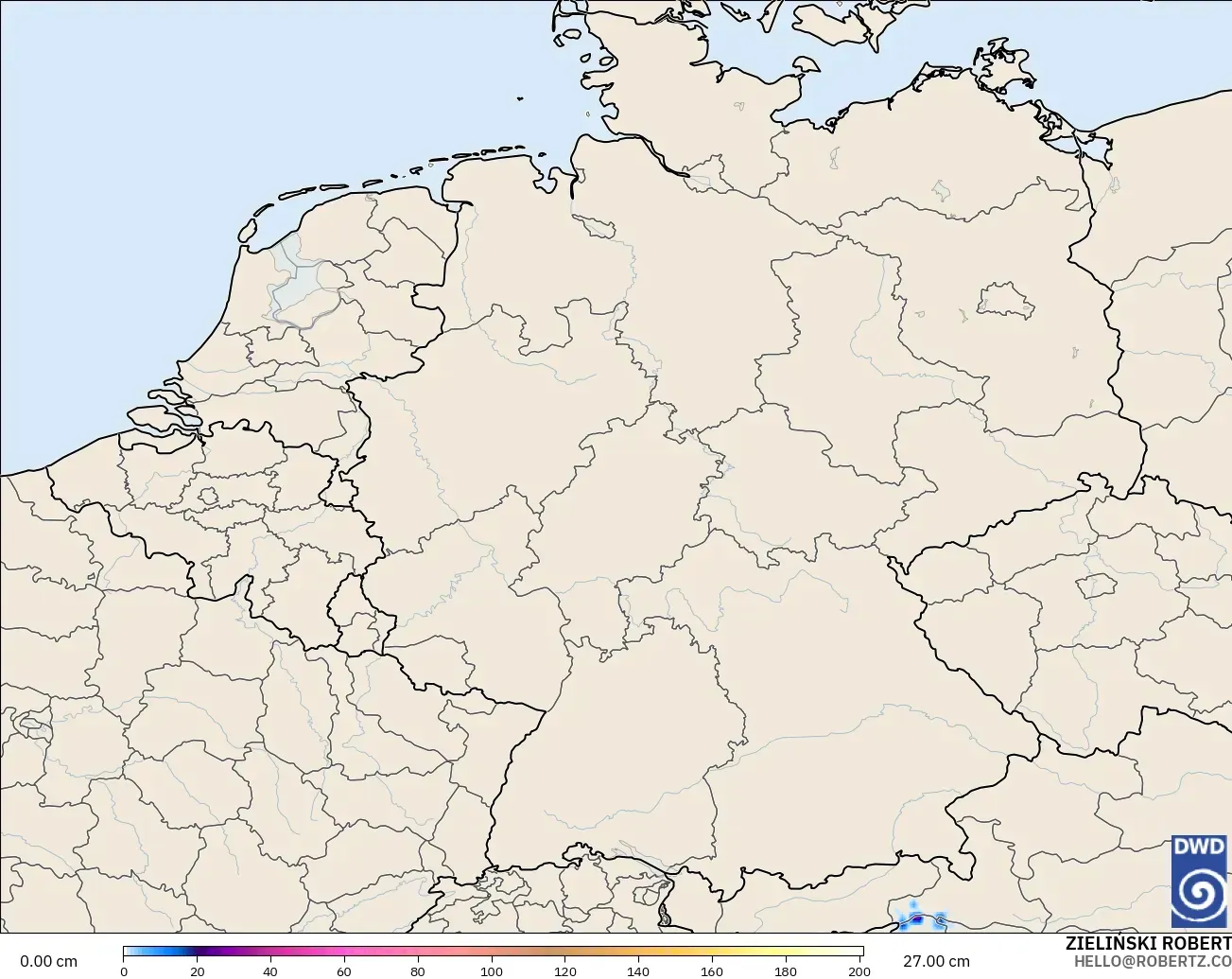 ICON modelo - Alemania, Profundidad de nieve