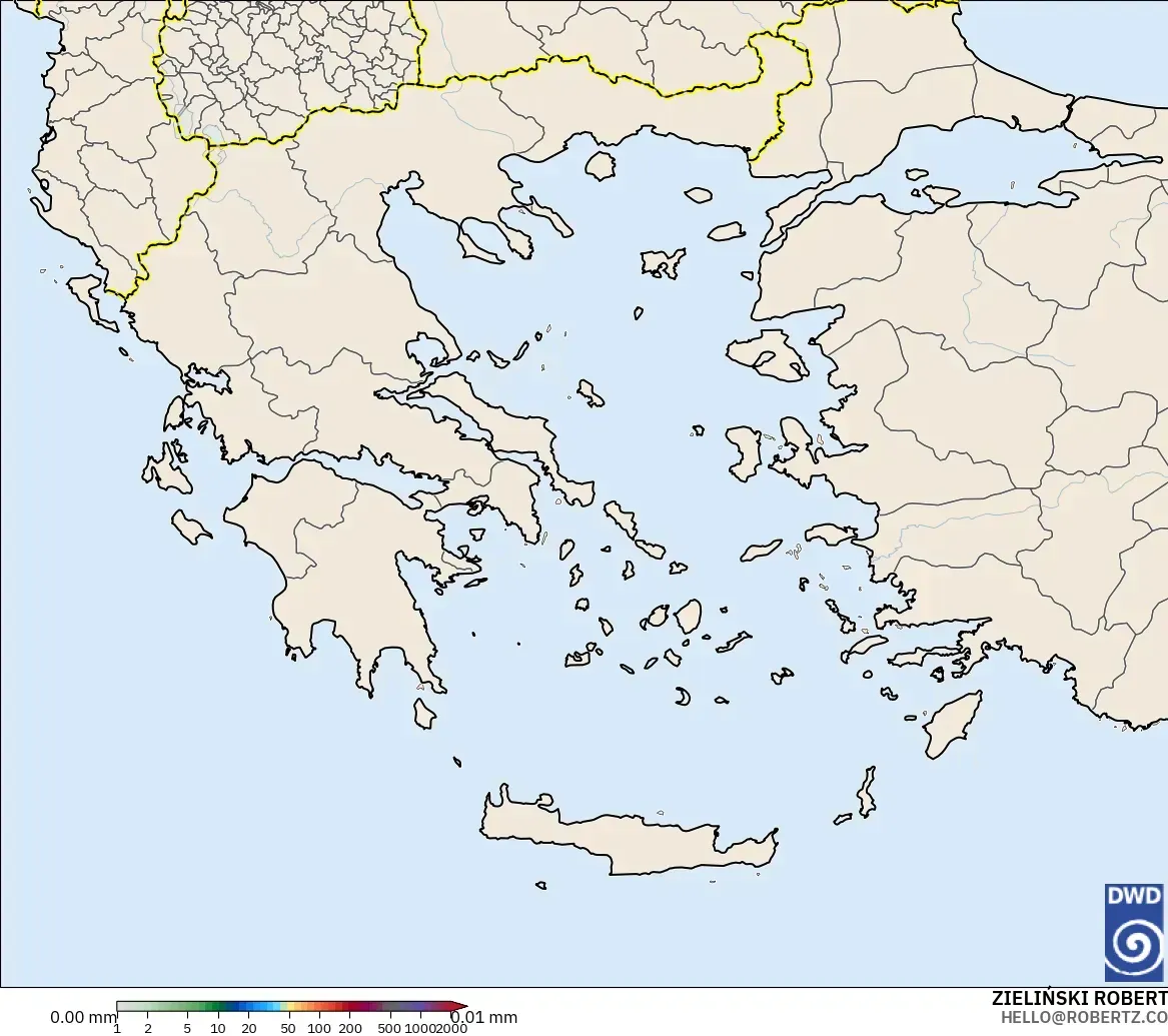 ICON modelo - Grecia, Acumulación de precipitación