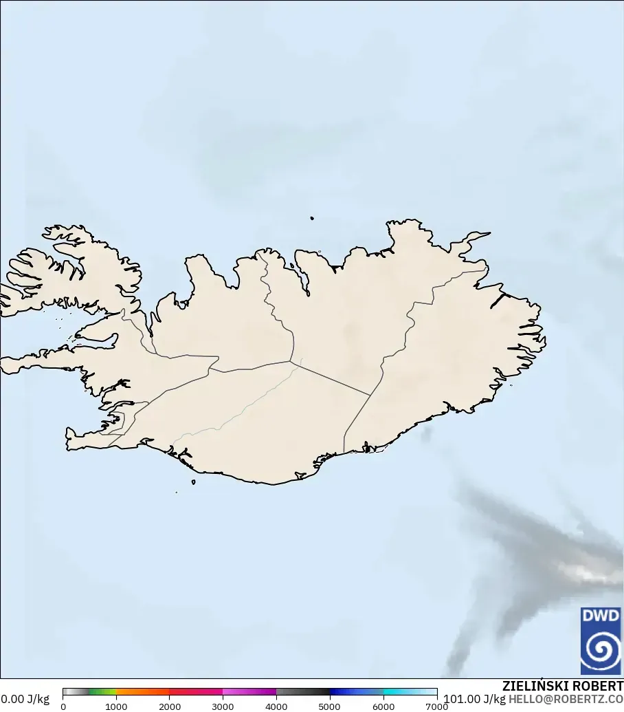 ICON modelo - Islandia, CAPE