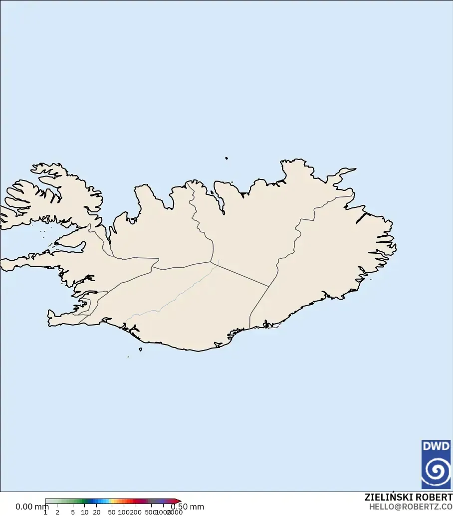 ICON modelo - Islandia, Acumulación de precipitación