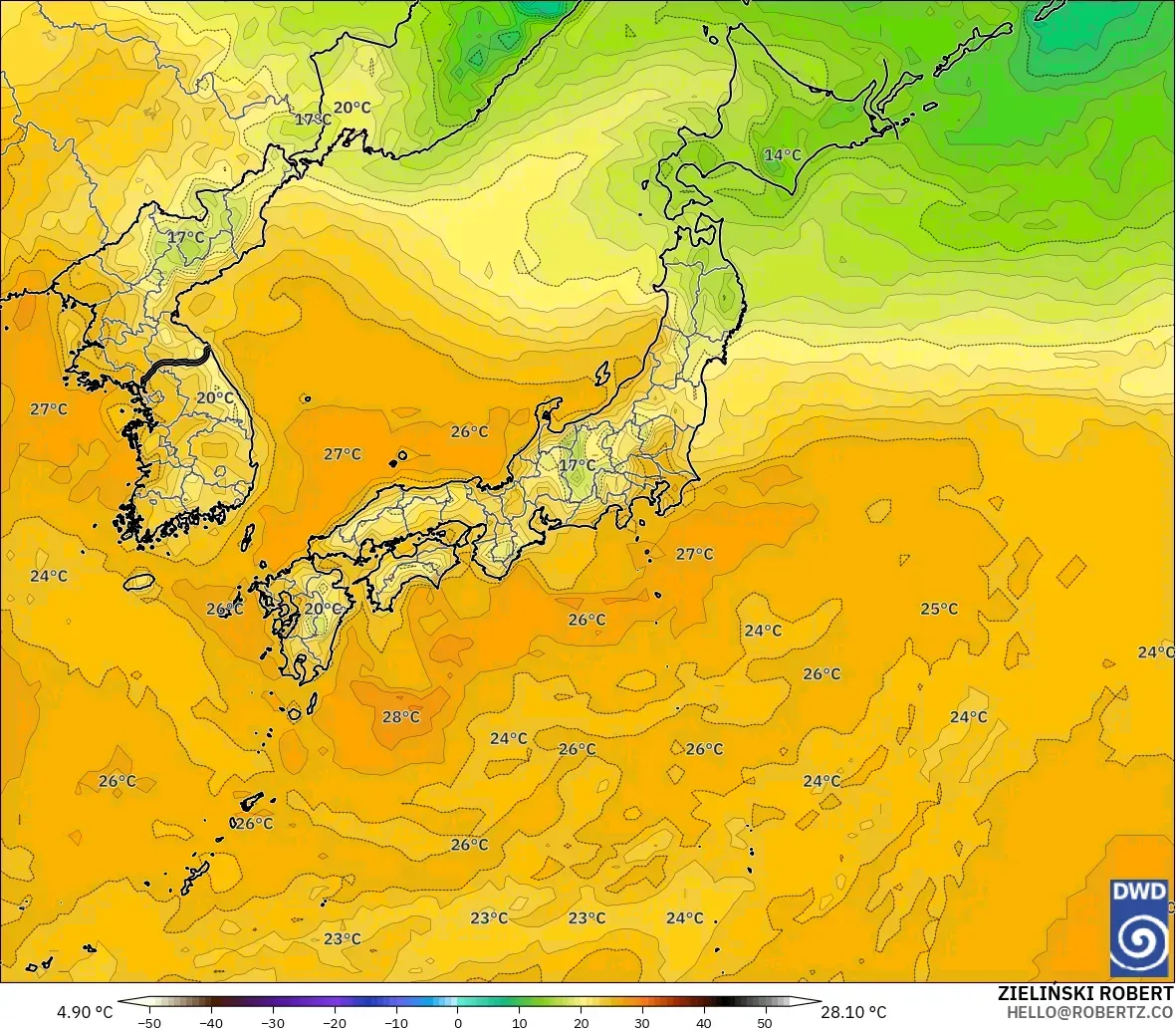 ICON modelo - Japón, Punto de rocío a 2 m