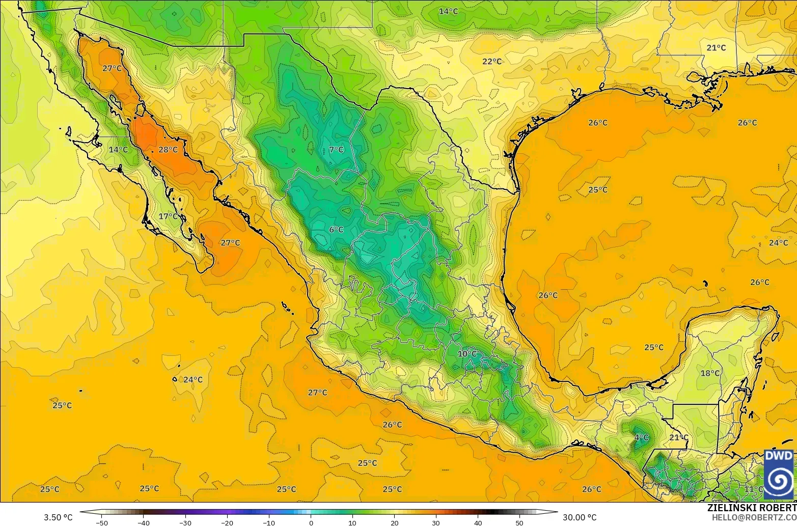 ICON modelo - México, Punto de rocío a 2 m