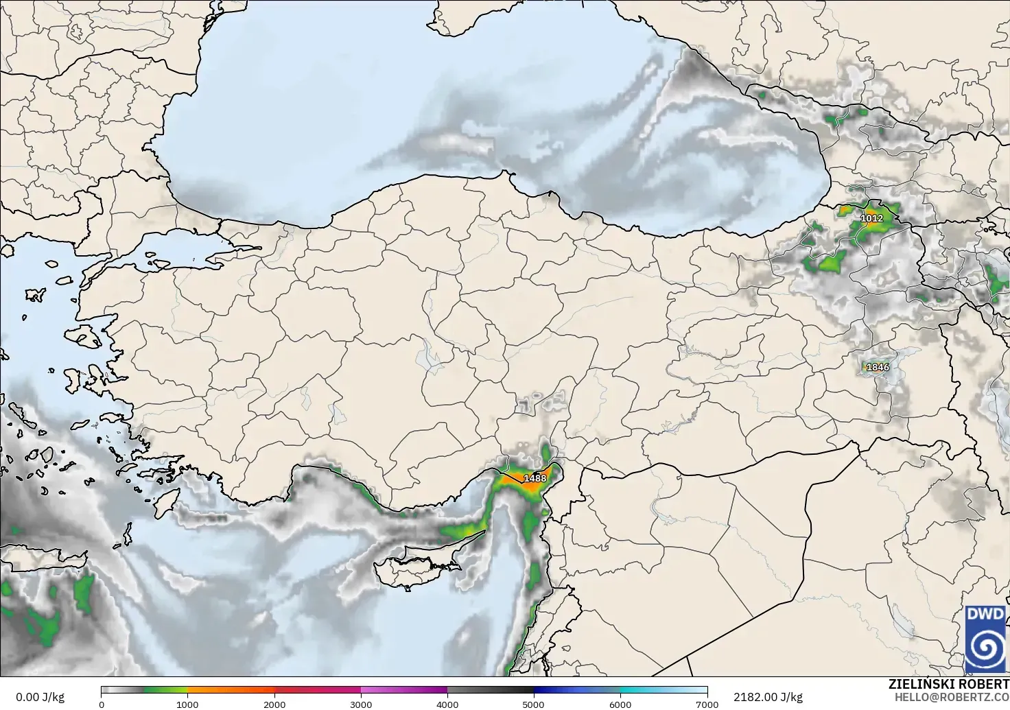 ICON modelo - Turquía, CAPE
