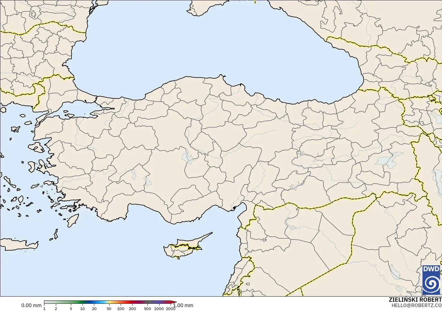 ICON modelo - Turquía, Acumulación de precipitación