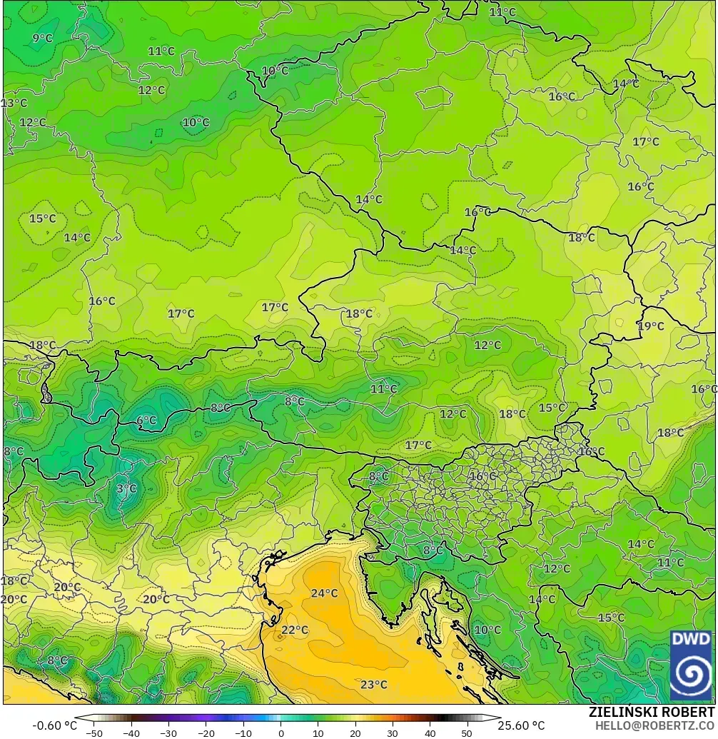 ICON modelo - Austria, Punto de rocío a 2 m