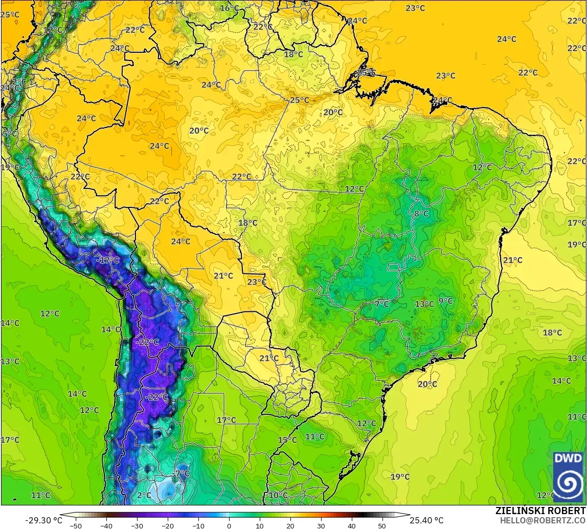 ICON modelo - Brasil, Punto de rocío a 2 m